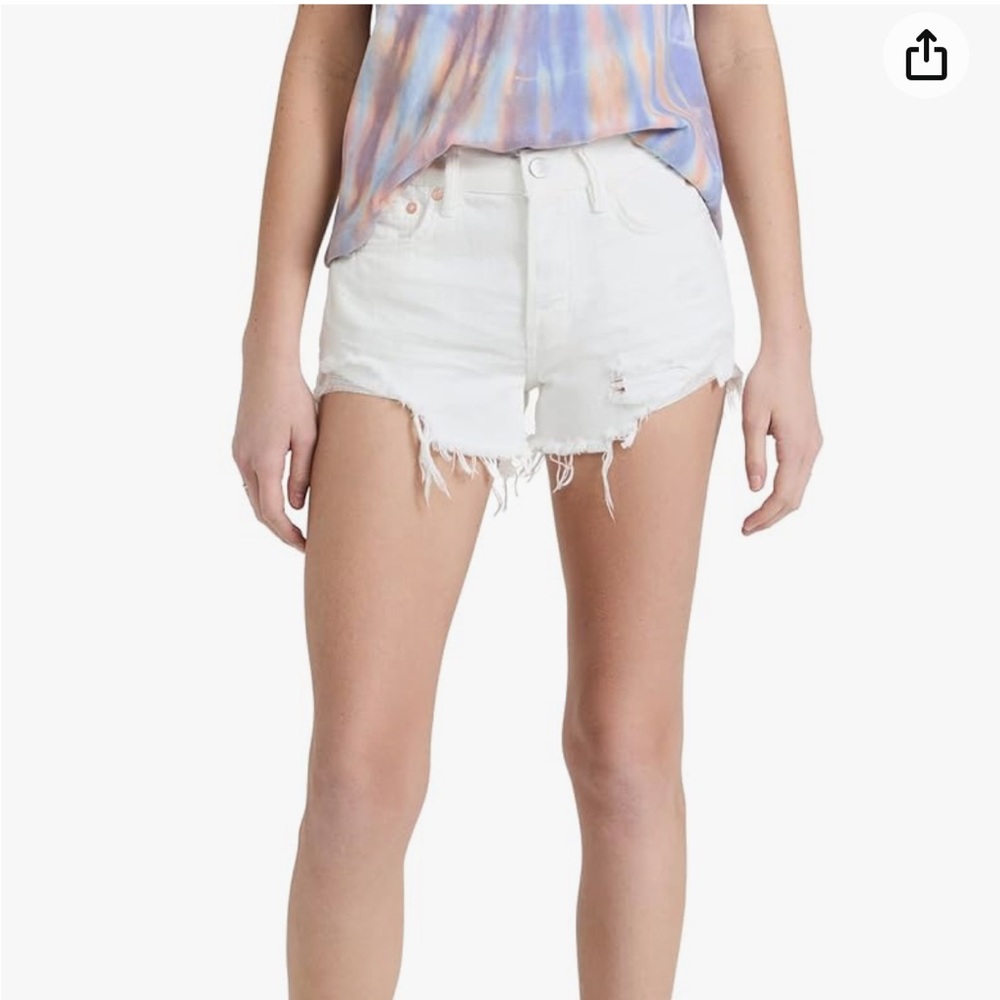 white free people jean shorts size 26